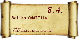 Balika Adélia névjegykártya